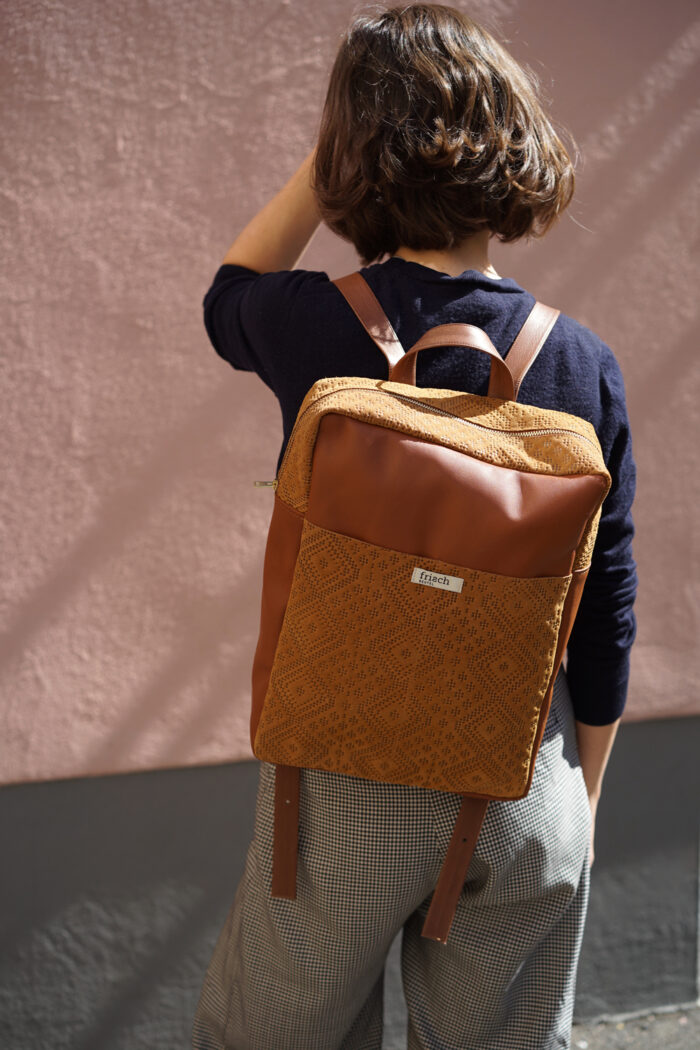 Brauner Rucksack Boho aus Leder von frisch Beutel