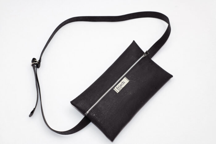 frisch Beutel Gürteltasche aus Kork schwarz für Veganer geeignet